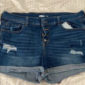 Old Navy Blue Jean Shorts Distressed Frayed Hem